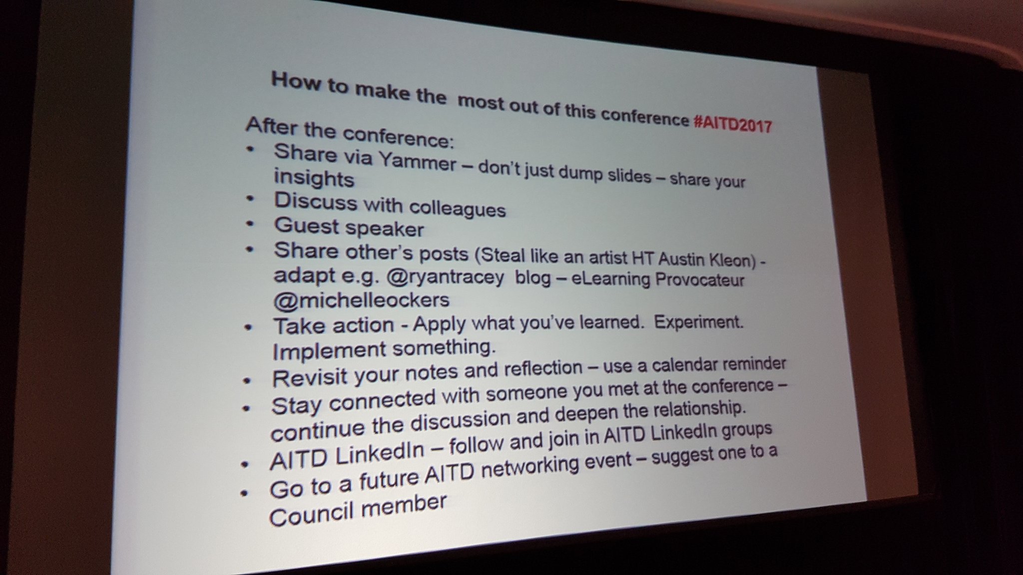 Crowdsourced tips for how to make the most out of this conference.