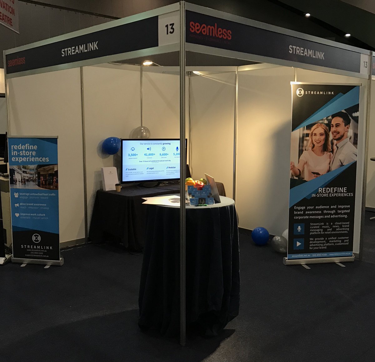 StreamLinkAU's tweet image. Come check us out at Seamless Expo Day 2! Stand 13. You’ll hear the music pumping! @SeamlessAU #streamlink