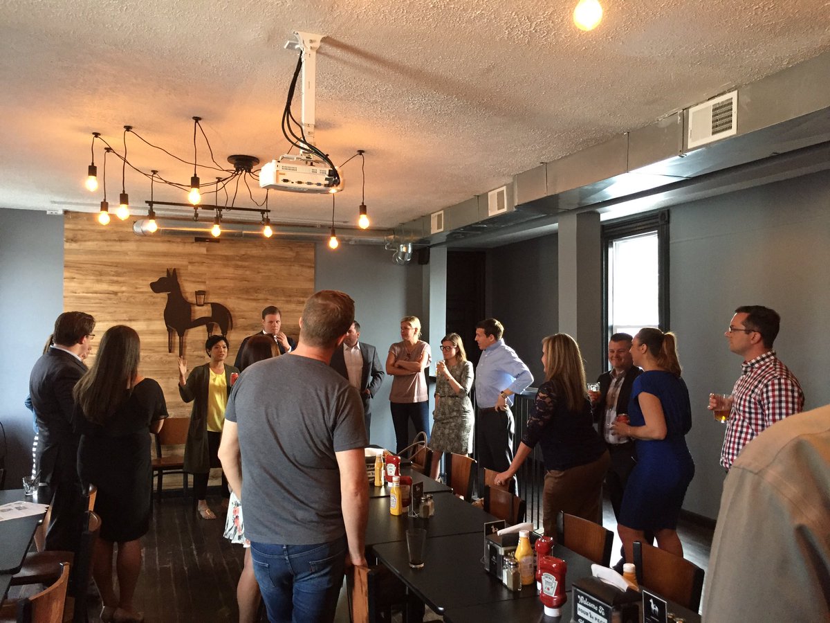 We have a great crowd for our May happy hour! #philanthropy