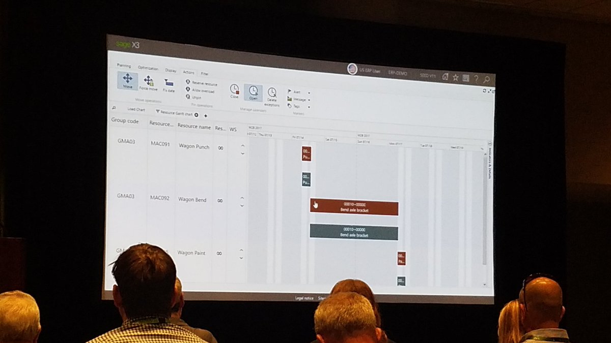 Learning about the new Production Scheduling features in #SageX3 V11  at #sagesummit