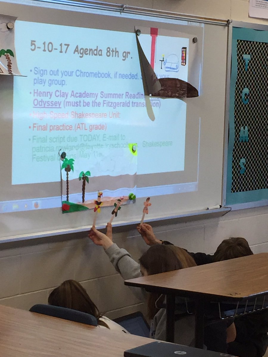TCMSPRowland's tweet photo. Practice puppetry version of The Tempest for our High-Speed Shakespeare Festival that begins tomorrow. #creativekids #Olympiansrock https://t.co/nIoai7gD5s