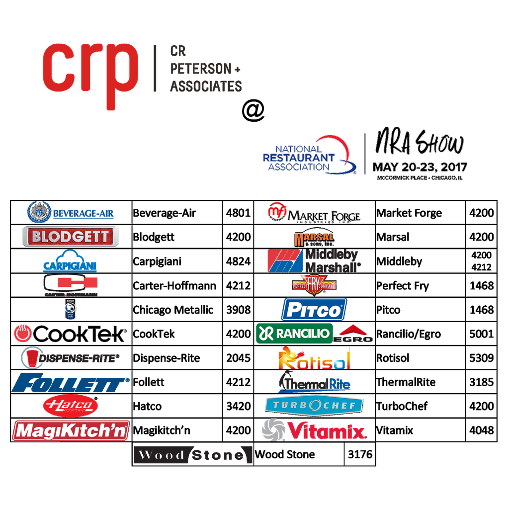 CRPFoodservice's tweet photo. 10 days until #NRAShow2017! Contact us to schedule time with our reps on the show floor. https://t.co/tvLWrxOS7D