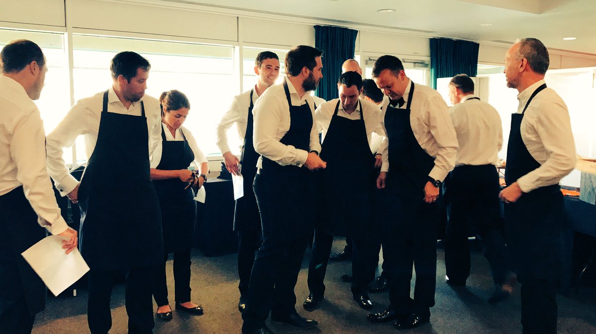 compassgroupuk's tweet photo. 🍾🎉💪🏼#teamCompass Foodbuy is front of house at tonight's Foodbuy gala dinner fundraiser for @DuchenneUK. Lookin good in your aprons guys!!😎 https://t.co/wZbjJZlbap