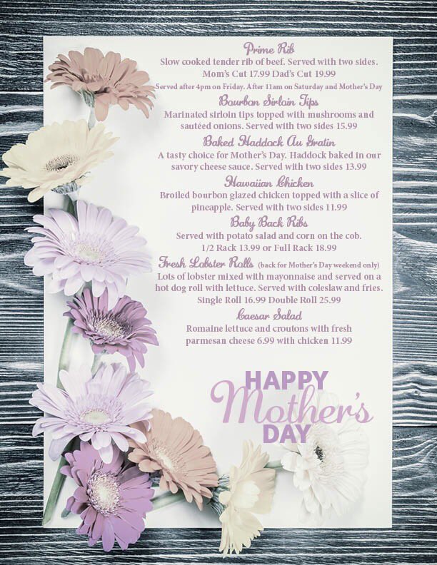 Celebrating Mother's Day and Dysart's 50th Anniversary, May 14th! Bring mom in for a delicious meal and tasty dessert!
