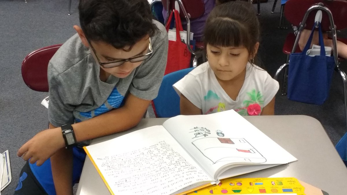 cw_Brown4's tweet photo. Fourth grade author reads to first grade student! @WeAreCottonwood https://t.co/IP22iDwlE0