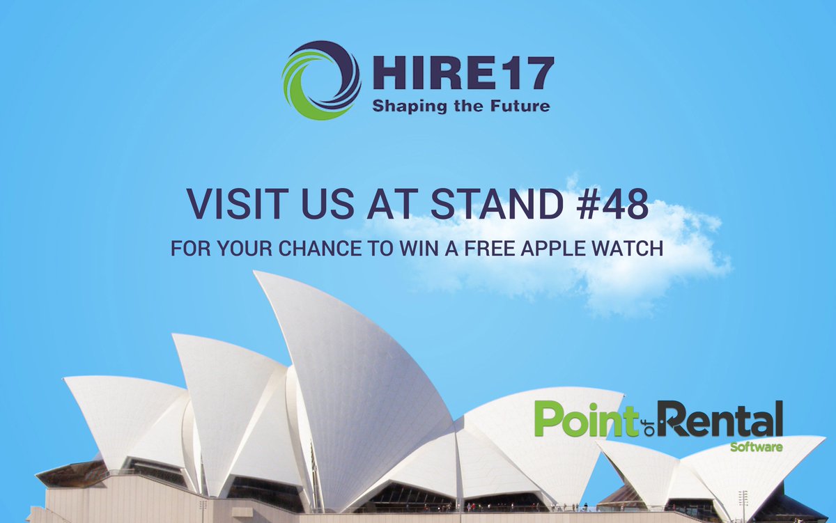 GregABennett's tweet photo. We know hire! See @PointofRental today at stand #48 @HireandRental
#HIRE17. Register to win an Apple Watch. #hiresoftware #australia https://t.co/Hk9mBxCWth