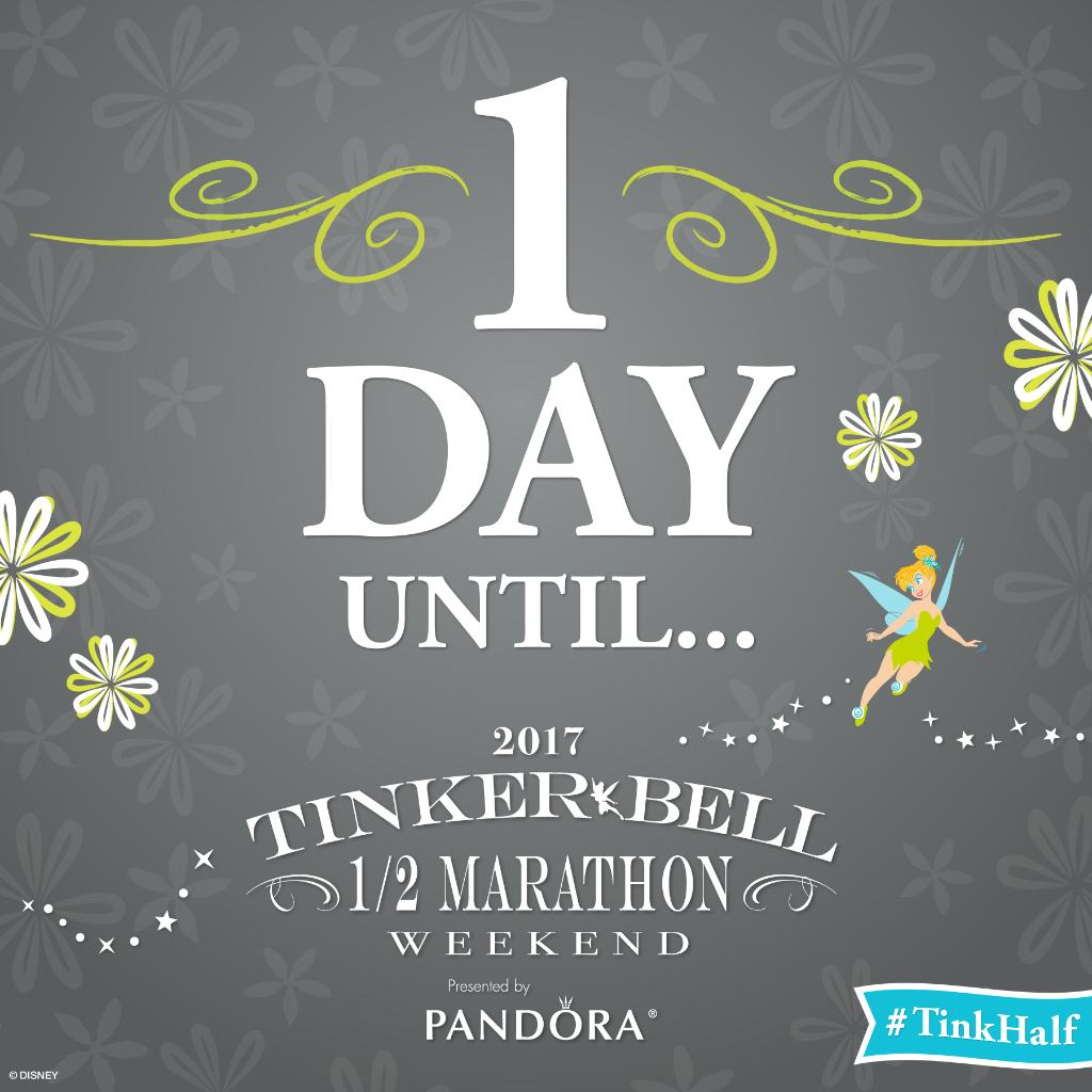 runDisney's tweet photo. Just 1 day left until #runDisney #TinkHalf Weekend! https://t.co/w2e0KbwG2K
