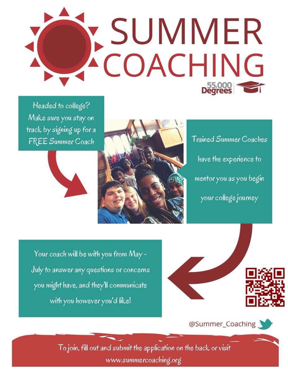 Summer_Coaching's tweet photo. 💪Graduating high school? 🙌Going to college? Sign up for a FREE Summer Coach!👌 https://t.co/bO2RDxcUXv @55kDegrees @BGCKentuckiana https://t.co/vJTT3Mhqeu