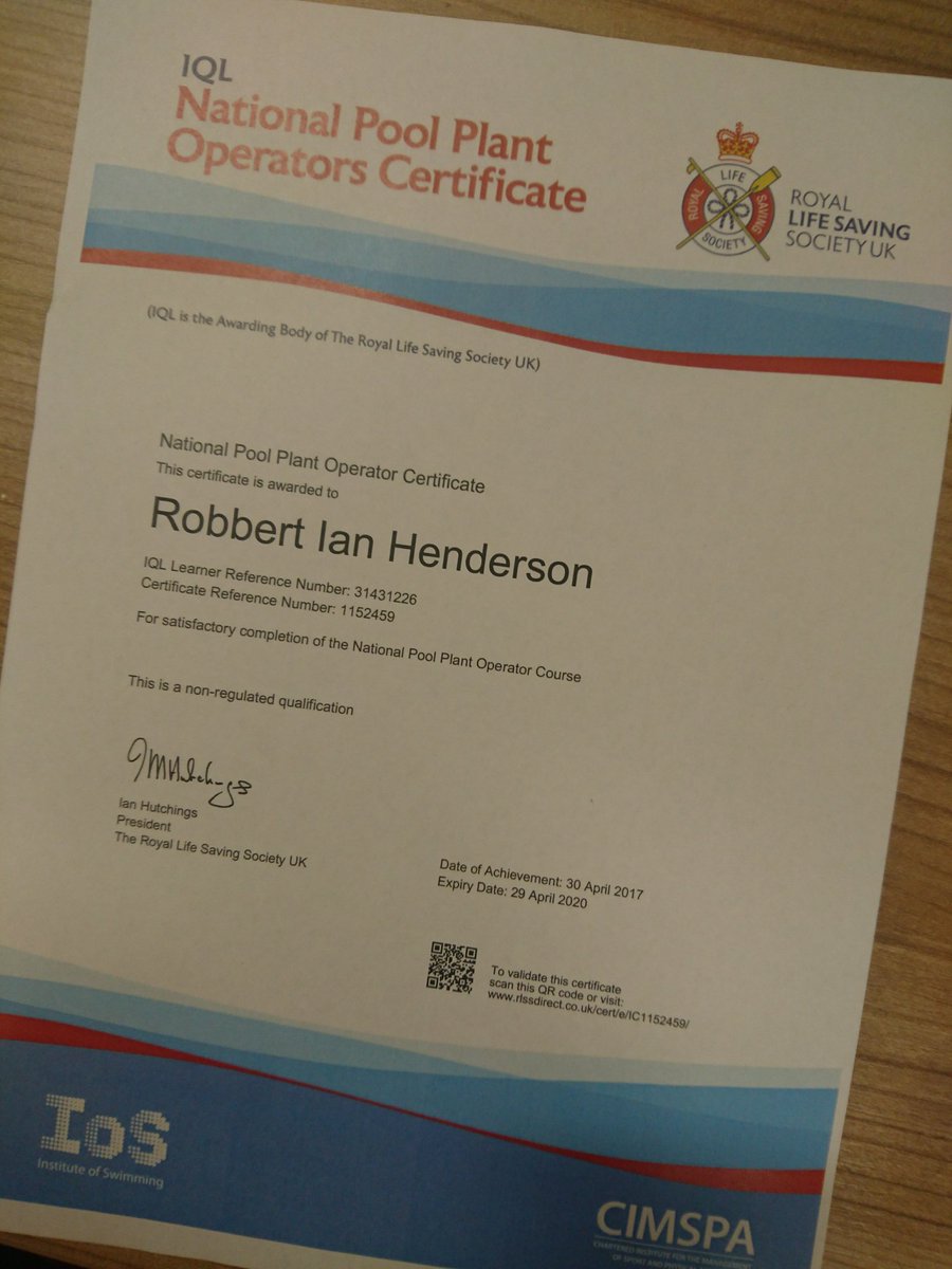Robb_One's tweet photo. 2 certificates in one day π feeling good #FirstAid #PoolPlantOperator #RLSS #qualified https://t.co/XH06anQgcR
