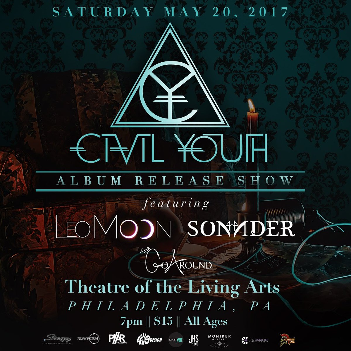 Sonnder's tweet photo. #Philly! Saturday May 20th We rock @TLAPhilly with @civilyouthband @thegoaround #LeoMoon | ALL AGES | 6:30pm | Tix in bio | Live with us ❤ https://t.co/3SCgNq8690