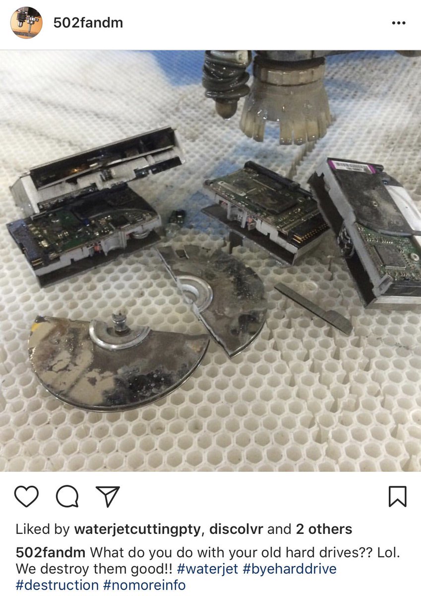 502FandM's tweet photo. How about some #harddrives for #WaterjetWednesday https://t.co/uSarhArZdn