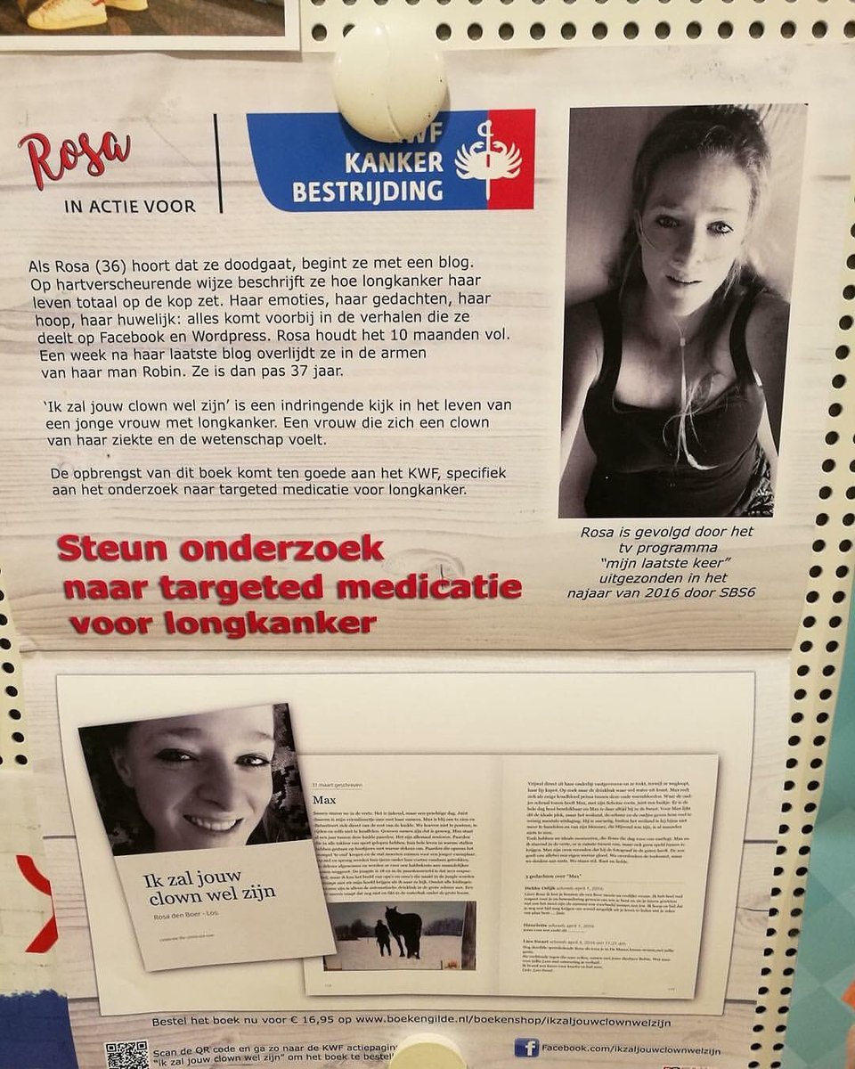 BoekRosa's tweet photo. Steeds meer posters hangen in het land #lezenvoorkanker #longkanker morgen ook posters te halen op congres @nvvpo en boeken te bestellen https://t.co/i0kK0oKRKF