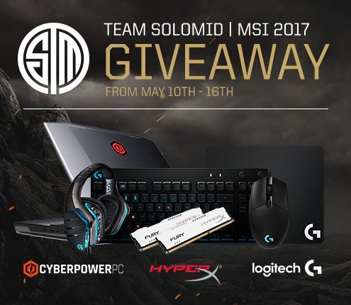 TSM's tweet image. We're throwing a mega giveaway for MSI! One lucky TSM fan will win a complete gaming set! Enter here - sdqk.me/GYKoN0oJ/msi-g…