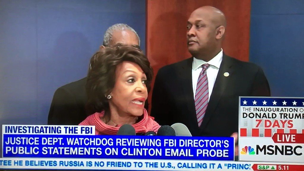 TrumpHypeTrain's tweet photo. "All I can tell you is, the FBI director has no credibility." Maxine Waters, January 13, 2017 https://t.co/qHBPFwxJQo