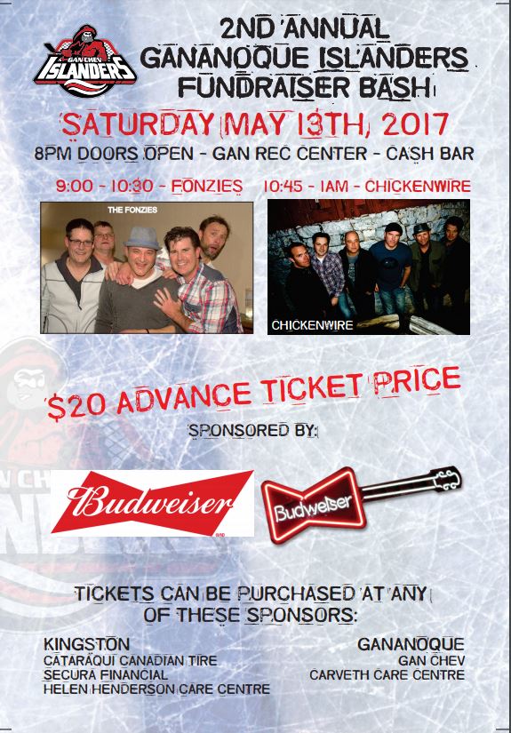 This Saturday, join <a href="/GananoqueChev/">Gananoque Chevrolet</a> &amp; the <a href="/GanIslanders/">Gananoque Islanders</a> for their 2nd annual fundraiser bash! Event details:
station14.ca/video.html?eve… #YGK