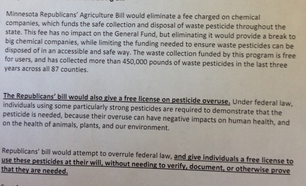 This is absolutely false! Governor's staff statement on Ag bill. This is why we WILL be protecting Ag with policy.