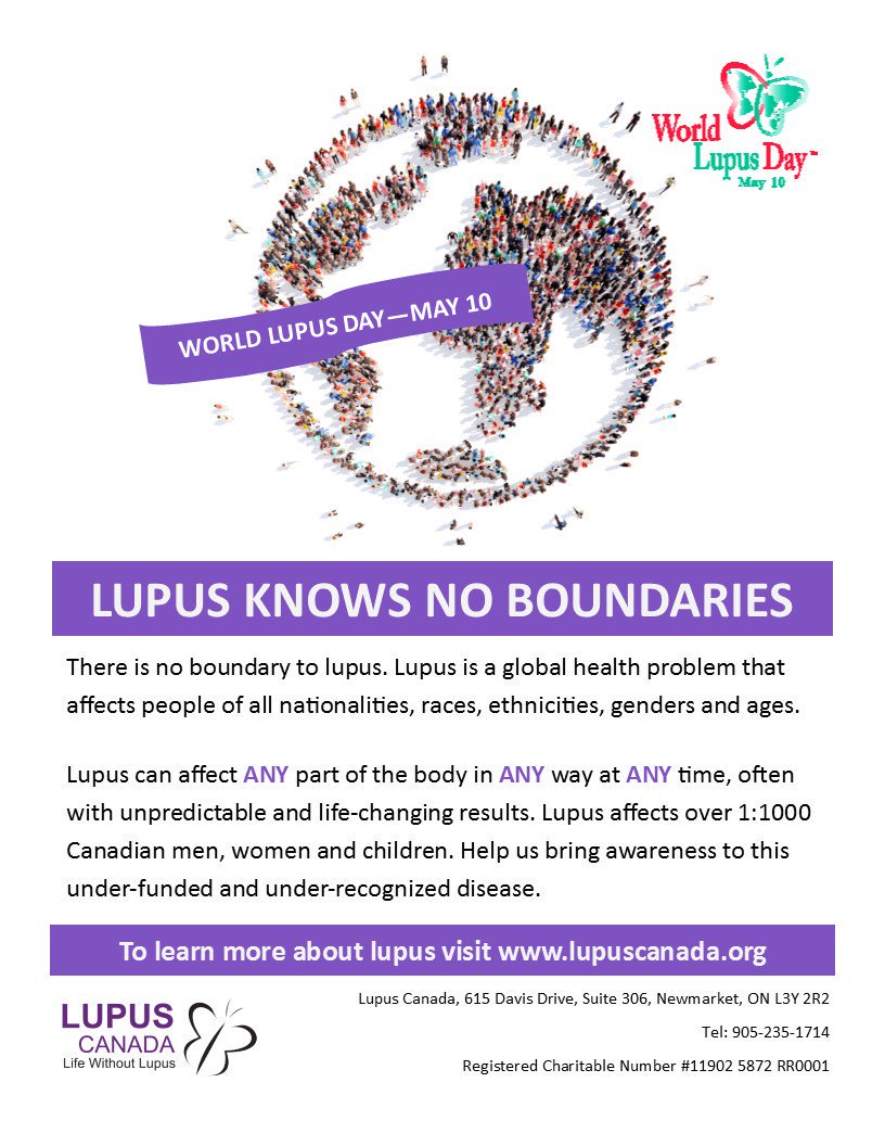 RPVCanada's tweet photo. Today is #WorldLupusDay! Head to https://t.co/9telCi80rX to learn more about this disease which affects 1 in 1000 Canadians @LupusCanada https://t.co/tGoxgSWBEt