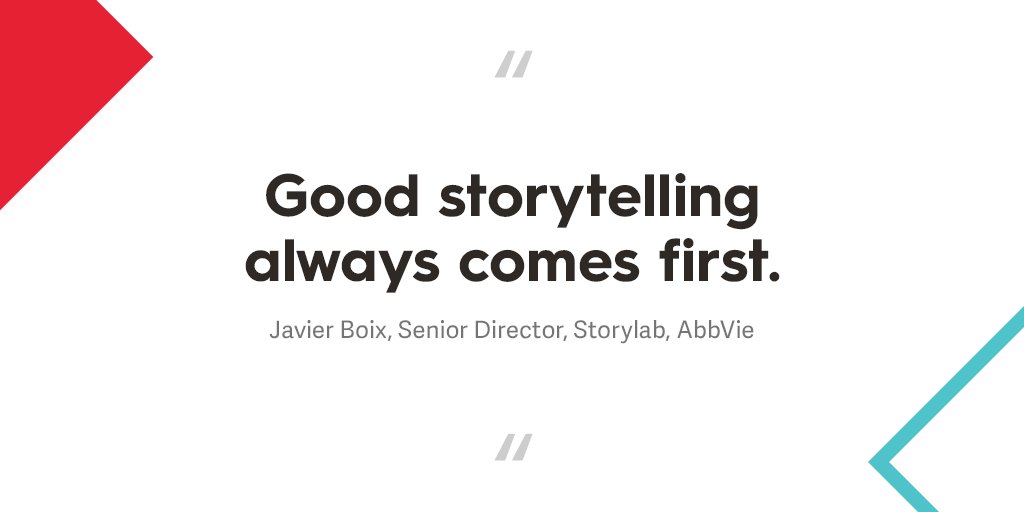 WelcomeSW's tweet photo. @abbvie's @javiboix1975 top takeaway for #social storytelling and #contentmarketing. #ThinkContent https://t.co/sv4NBnGca1