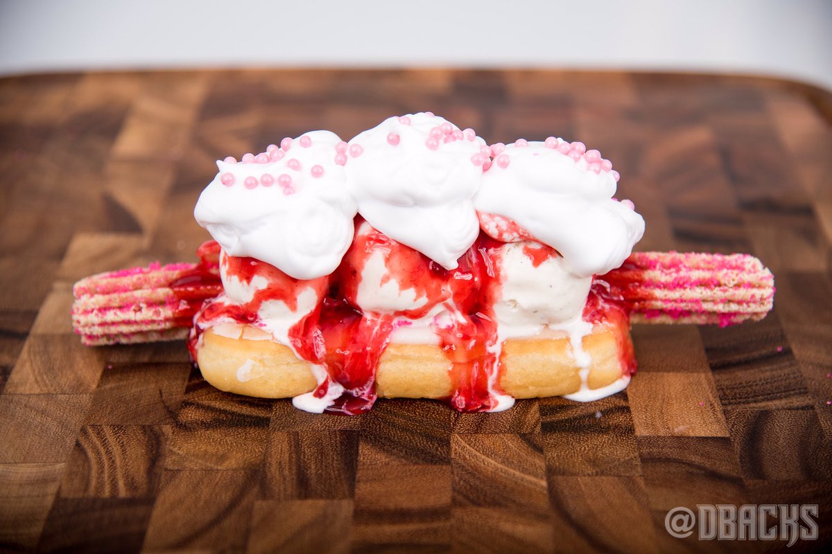 From for Sunday Mother’s Day Churro Dog w/pink churro, donut, frozen
