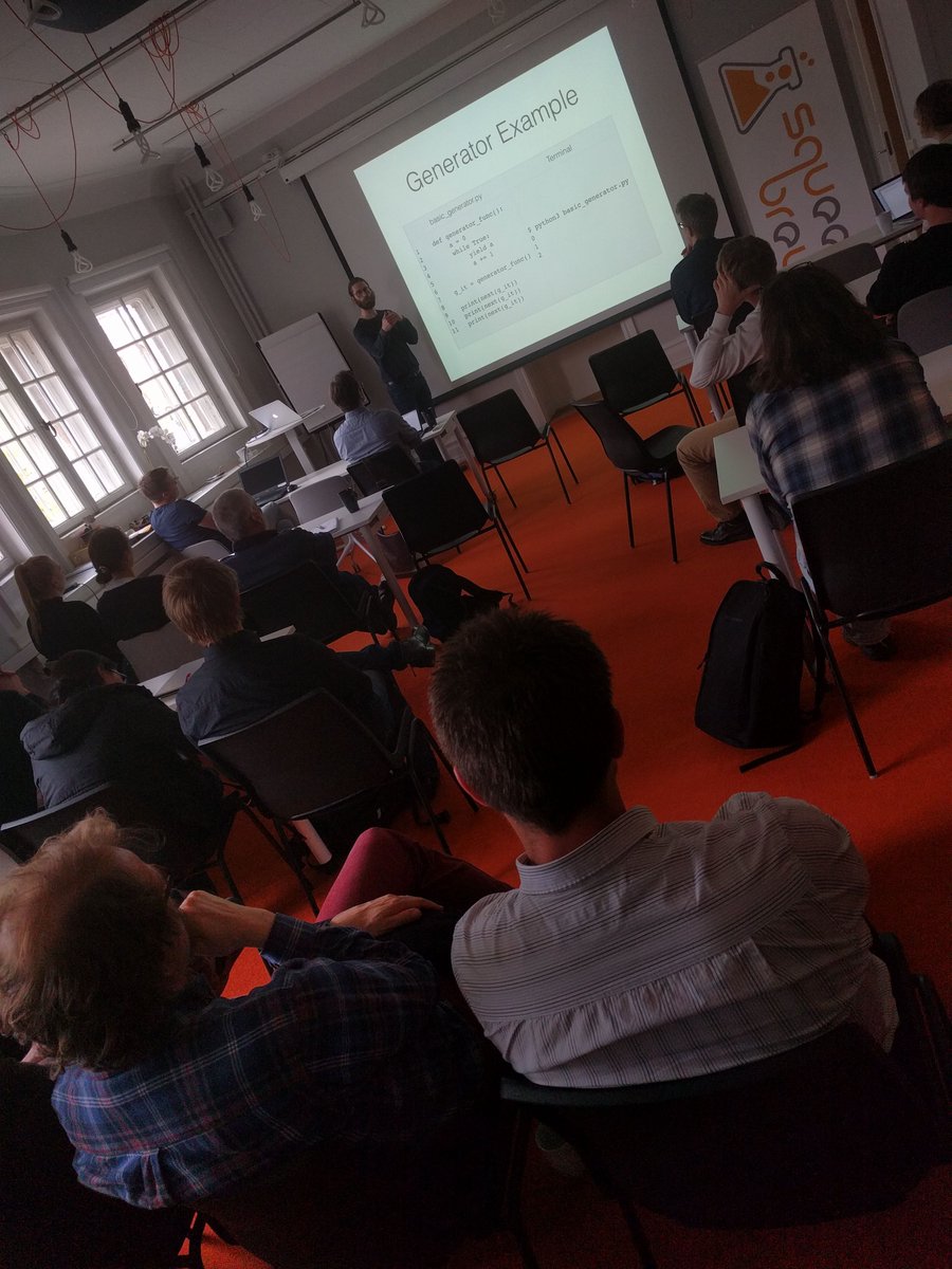 jcmossberg's tweet photo. I enjoyed talking about Python Generators at the #gothpy Meetup today. I also learned a lot during the kata. https://t.co/EwaWQQM6v3 https://t.co/gKSGA4LrI4
