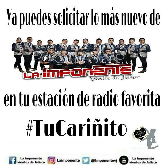 ElyLuna8's tweet photo. Te invitamos a que solicites #TuCariñito💿 el nuevo corte de @imponentevj en tu estación favorita 📻 #ImponenteTeam #DQS
@dequesirvioivj https://t.co/8faogb3tba