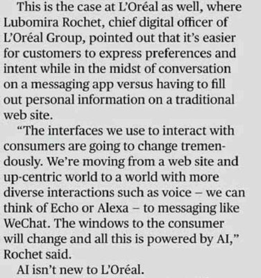 LOrealGroupe's tweet photo. #Brands are counting on automated, one-on-one chat #experiences to #connect with #consumers - @wwd https://t.co/HWAICrLTYo