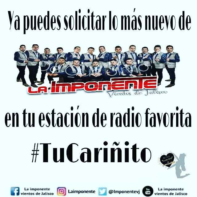 MaryRey29680710's tweet photo. Te invitamos a que solicites #TuCariñito💿 el nuevo corte de @imponentevj en tu estación favorita 📻 #ImponenteTeam #DQS
@dequesirvioivj https://t.co/1MWAHNlGoS
