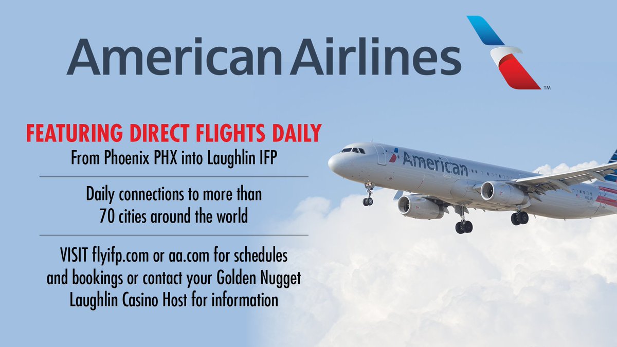 gnlaughlin's tweet photo. Live near Phoenix? @AmericanAir offers direct flights to Laughlin! #visitlaughlin https://t.co/xjkKyZ0jnc