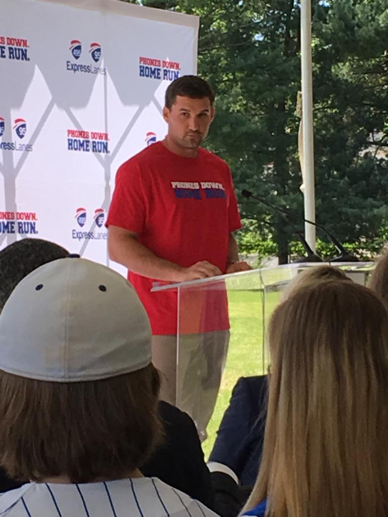 AAADCNews's tweet photo. Today, Ryan Zimmerman helped kick off the #PhonesDownHomeRun anti-distracted driving campaign with @VAExpressLanes #AAADCNews https://t.co/Qa326g8tdz