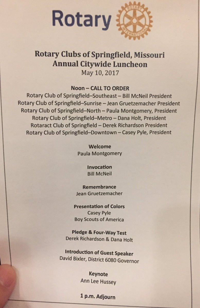 A_D_Kunkel's tweet photo. Enjoyed #SGF @Rotary banquet with Kuushie from @RacIkhTenger. Moving story from @annlee001 regarding @EndPolioNow. #ServiceAboveSelf https://t.co/BwVMaOuzDc