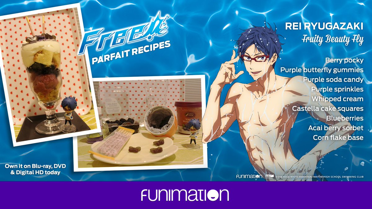 Funimation's tweet photo. We have even MORE #Free! parfait recipes, based on Nagisa, Rei, and Rin! 

If you make your own versions, we'd love to see them! Dig in! ✨ https://t.co/dqainwrFJw