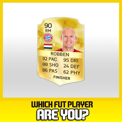 Yo sería Robben.  Descubre que jugador serías: goo.gl/Rh9tEo