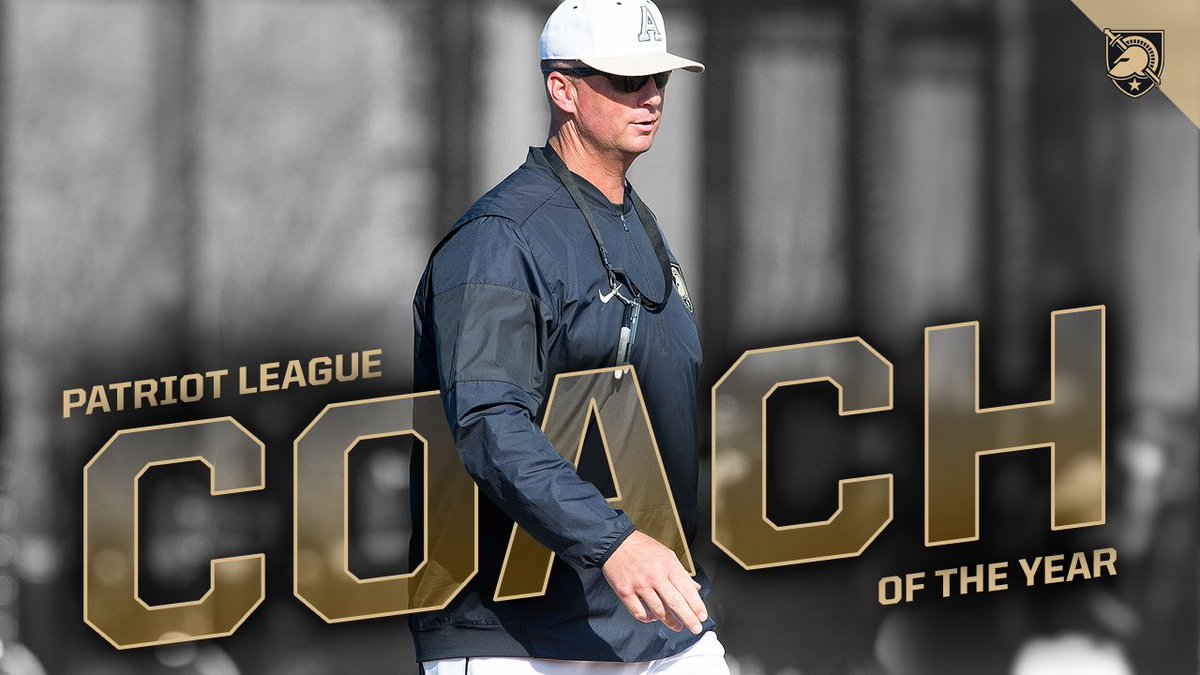 ArmyWP_Baseball's tweet photo. 1⃣ more honor for the Black Knights as @CoachFosterArmy was also tabbed the @PatriotLeague Coach of the Year 🙌 https://t.co/96sz7t0ZsV