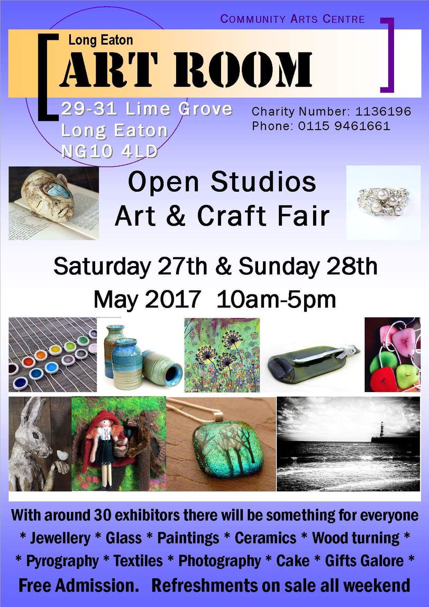 LEArtRoom's tweet photo. Only 2 weeks until our open studios art and craft fair.  Sat 27 and sun 28 May 10-5. Free entry free parking.  Meet the makers and eat cake https://t.co/Pi0ceF7lth