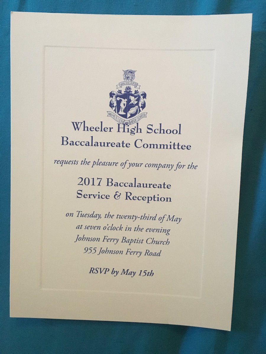 wheelerco2017's tweet photo. seniors! you should have gotten these in the mail about Baccalaureate. make sure to rsvp by May 15th, we hope to see you there! https://t.co/ShZy8M3GZr
