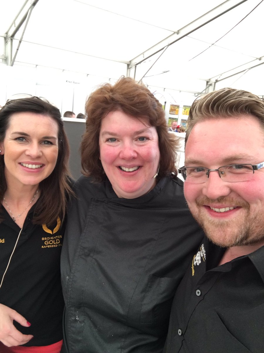 Corndalefarm's tweet photo. Day 1 of @balmoralshow over. Great to talk about our produce on stage with @paula_mcintyre &amp; @broightergold. Roll on day 2. #comegetchorizo https://t.co/htWjlpd5ro