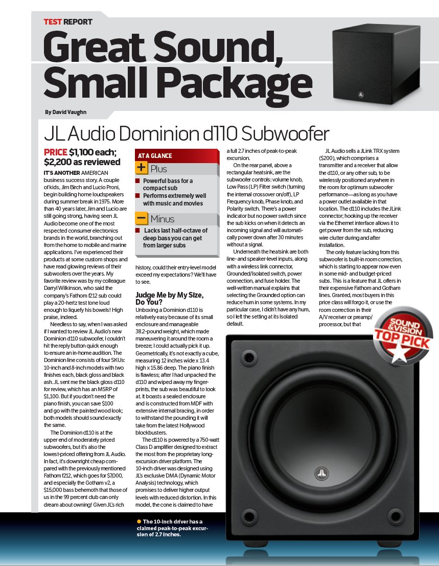 jl audio d110