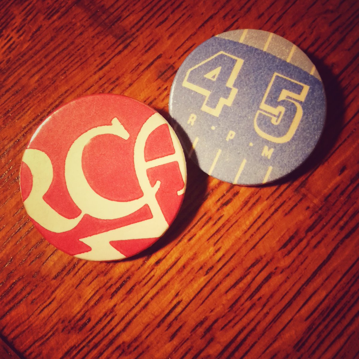 Bought these fab badges made from old record labels at <a href="/AbbazappaDerry/">Abbazappa Records</a> today...