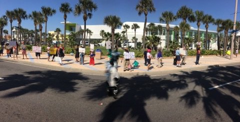 Change's tweet photo. This morning students & residents protested @BetsyDeVos's commencement speech at #BCU graduation. https://t.co/Uuafg5oCyz #StopDeVosBCU https://t.co/coRKqRVn50