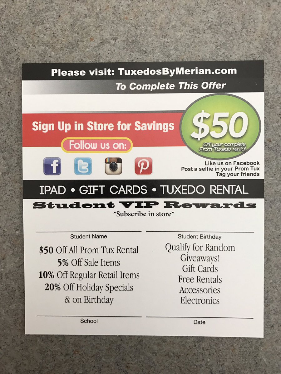 EBclass_2017's tweet image. Want $50 off your prom tux rental? See Mrs. Nickandros for a school discount👍🏻👍🏻