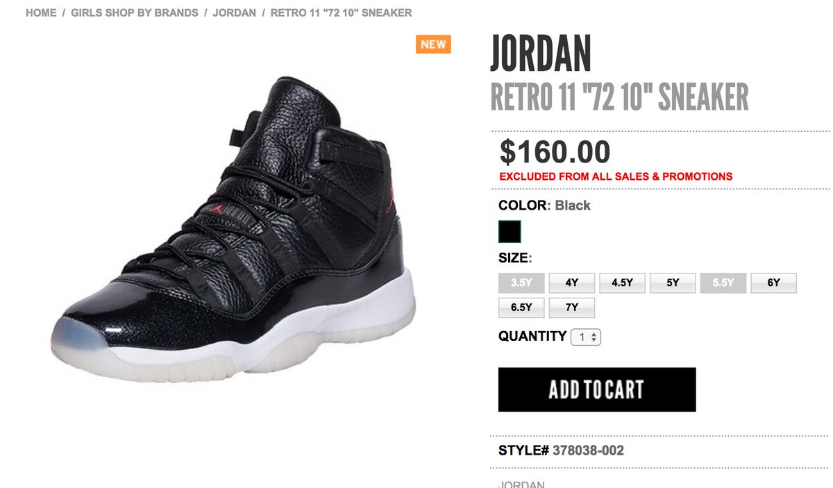 SneakerShouts's tweet photo. RESTOCK via Jimmy Jazz

GS Air Jordan 11 Retro "72-10" -> https://t.co/FvZsLbXcUf https://t.co/IB3ffWTqWf