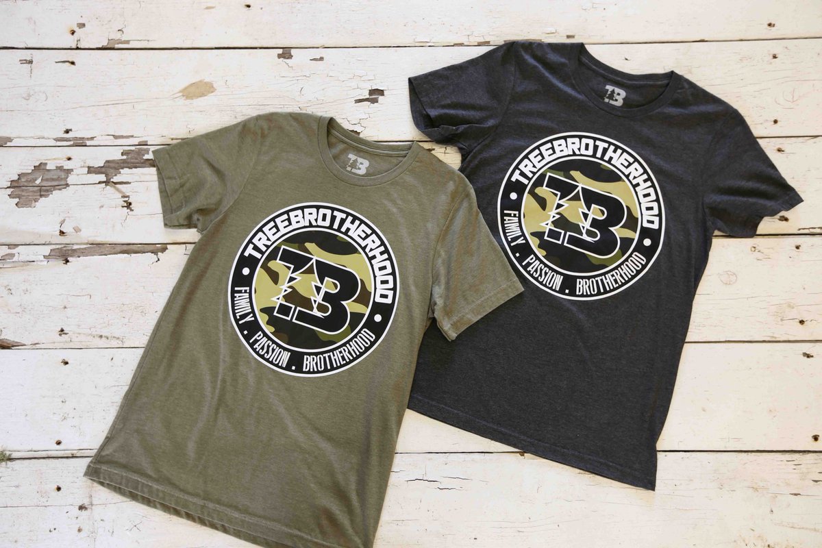 Have you checked out the all new TreeBrotherhood.com yet? We have brand new styles available including these "Military Camo Badge" tees
