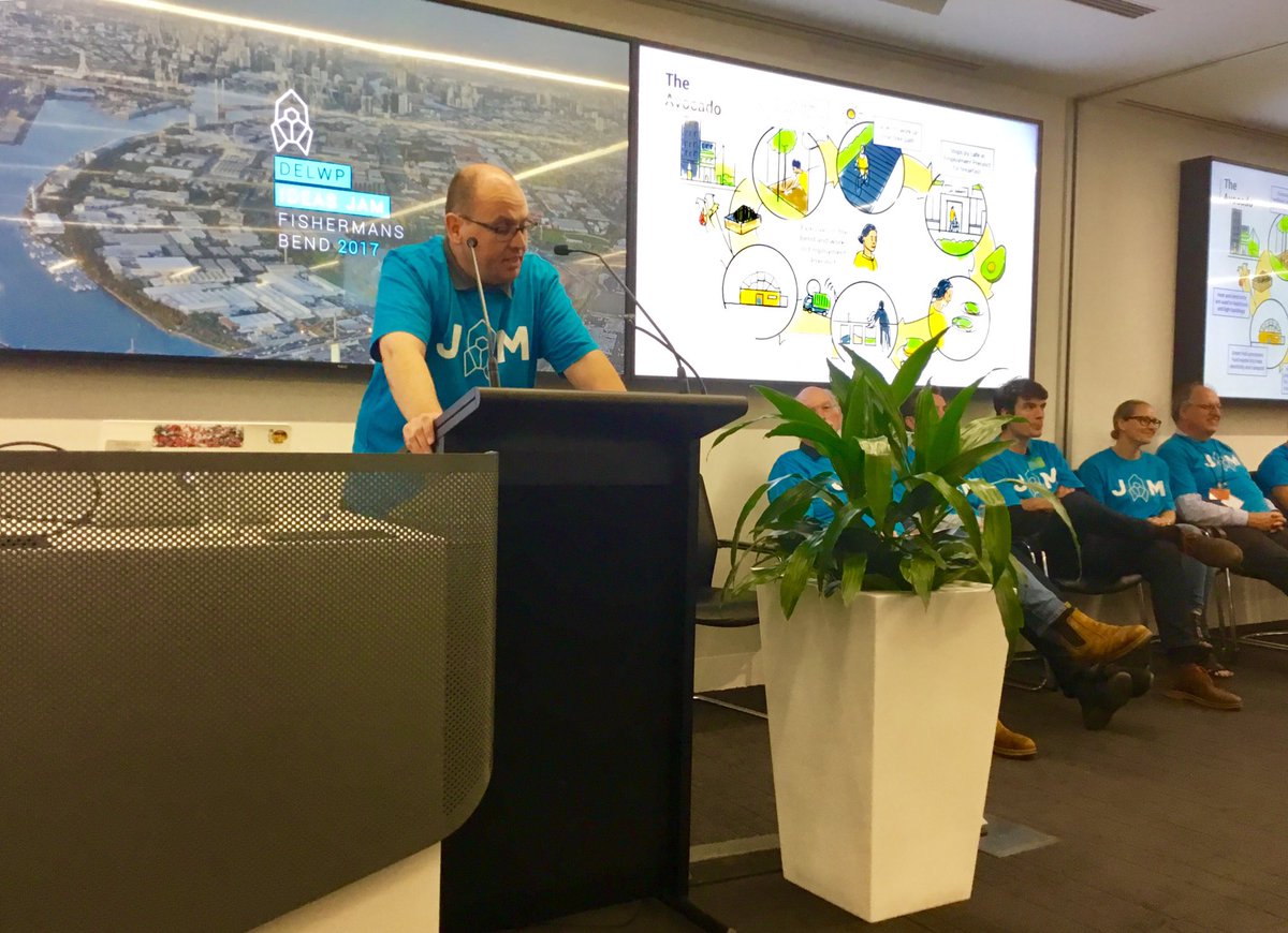adamfennessy's tweet photo. #BlueTeam on @fishermans_bend green cycle: integrated water, energy, heat, waste. Grow the #avocado, eat it, compost it, grow again #fishjam https://t.co/NL8oFMvbC9