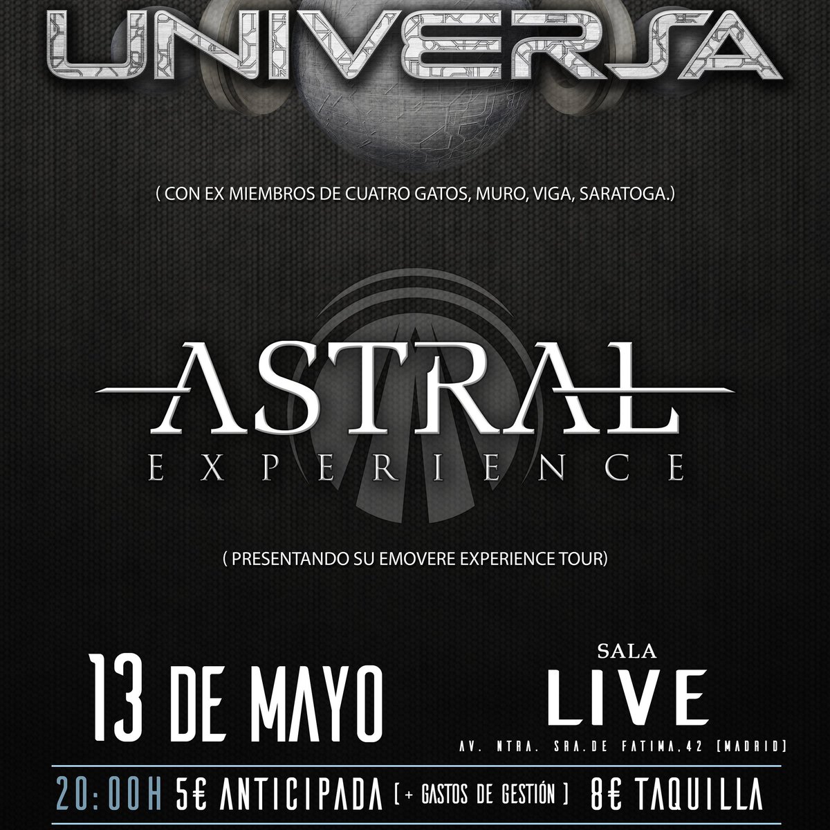 HectorAstral's tweet photo. Próxima parada en Madrid!
https://t.co/lpHpWk11cC
Entradas por 5 euros! https://t.co/iP7CTVFhwj