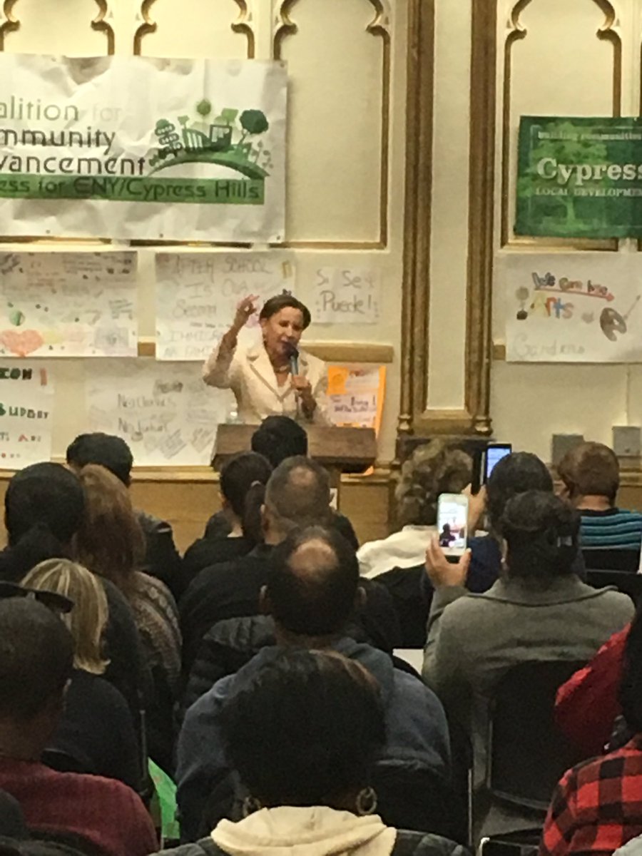 NoelleVdT's tweet photo. @NydiaVelazquez tells young people in a packed town hall "When it's time for elections, you have to show up!" @CHLDC https://t.co/Ei1anX7V6Y
