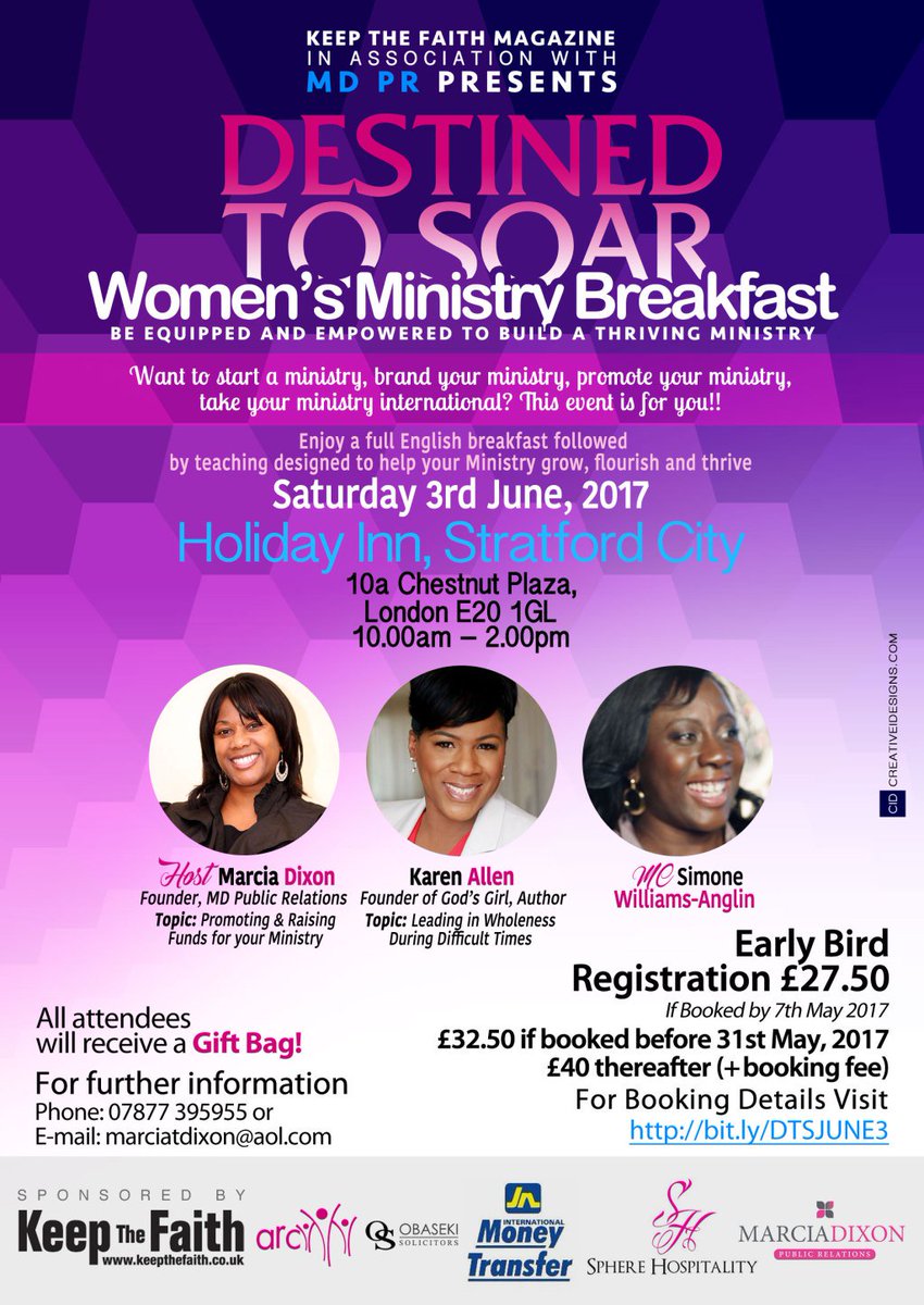 MostHighMarket's tweet image. Destined to Soar Women’s Ministry Breakfast vinejuice.co.uk/event/destined…