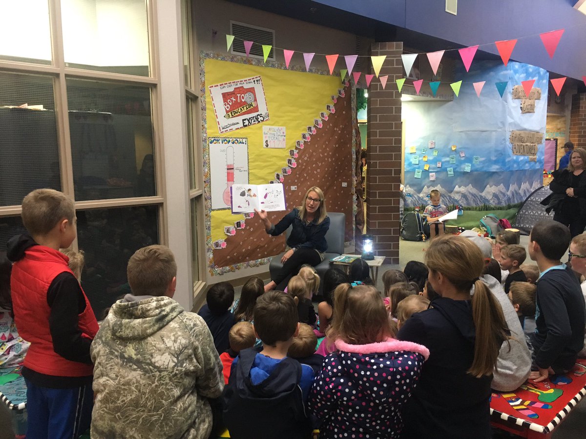 MrsPFSE's tweet photo. Mrs.Zellmer reading allowed at FSE's Camp Fire Book Fair read aloud!🏕🔥🎣📚 #oneflagstone https://t.co/iHhHfJQZSZ