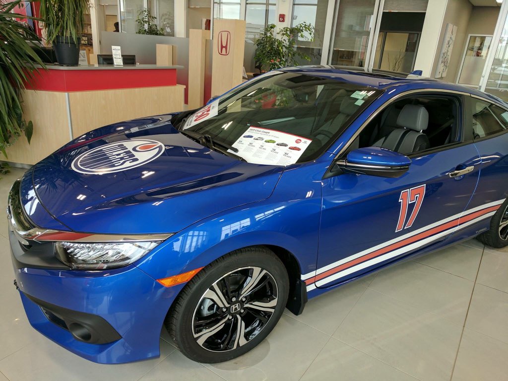 stalberthonda's tweet image. @stalberthonda @HondaCanada @EdmontonOilers #LetsGoOilers #OrangeCrush #Game7Magic #2017HondaCivic #OilersTributeCar