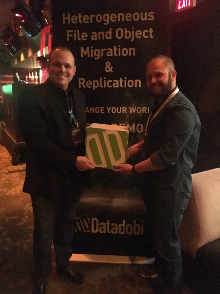 emcpebryant's tweet photo. With @croaking @taolasvegas celebrating a beautiful friendship and partnership #datadobi #DellEMCWorld https://t.co/zgrfCH1tXm