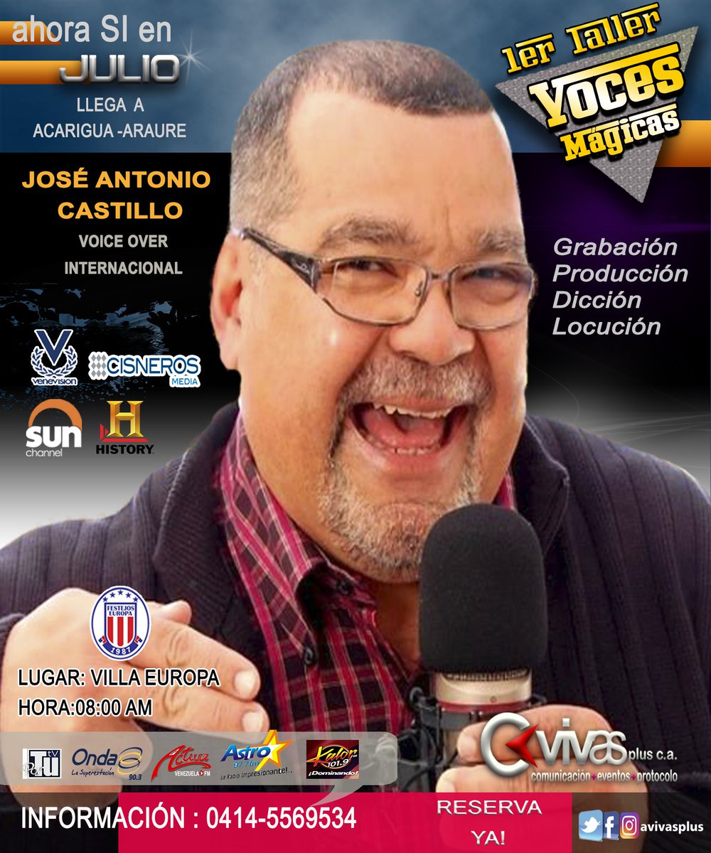 avivasplus's tweet photo. Regresamos con todo a #AcariguaAraure, en julio con #VocesMágicas y @JoseACastillo21, no te lo pierdas, reserva ya! 0414-5569534 https://t.co/PXXGXufShm